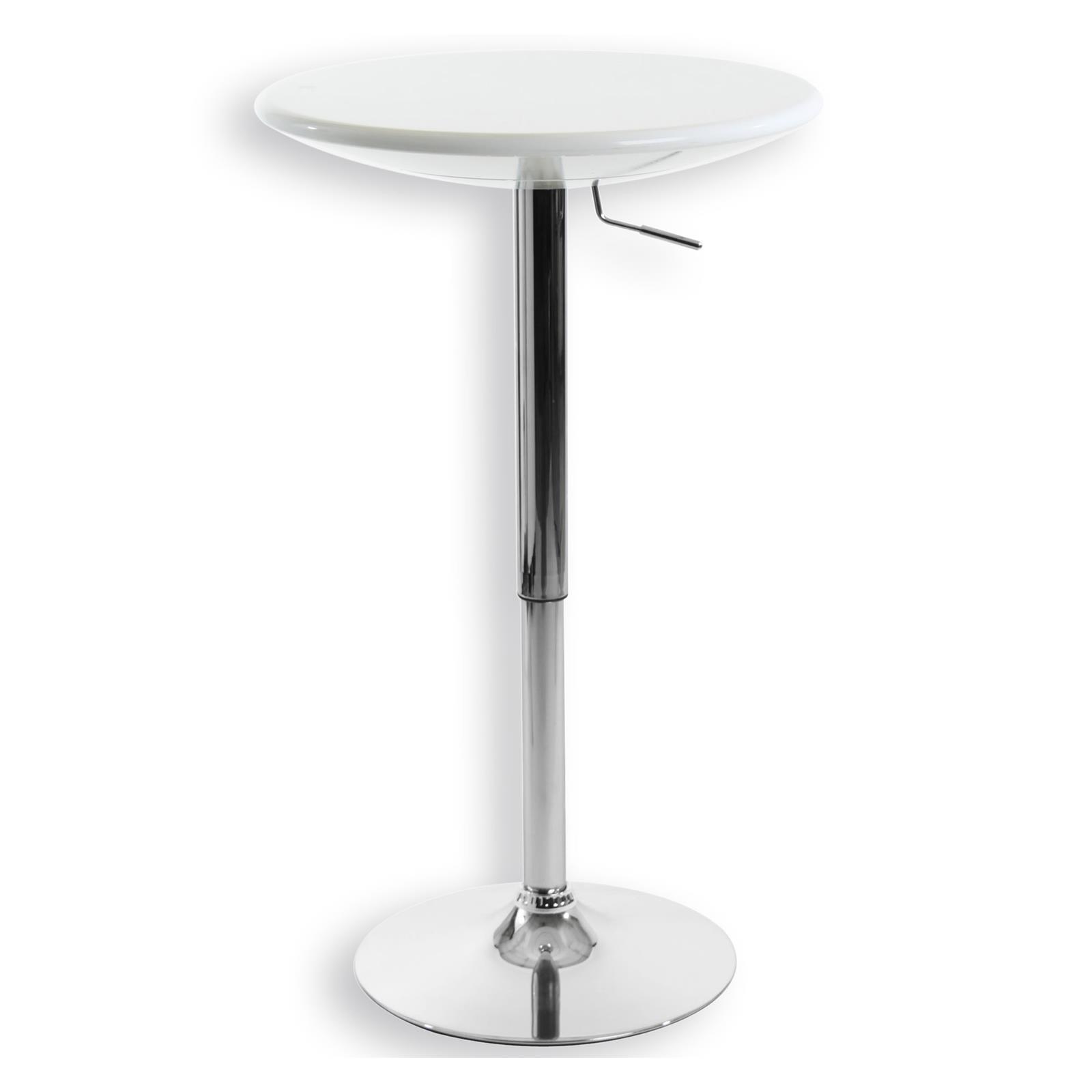 Table haute de bar mange-debout bistrot plateau plastique rond hauteur  réglable