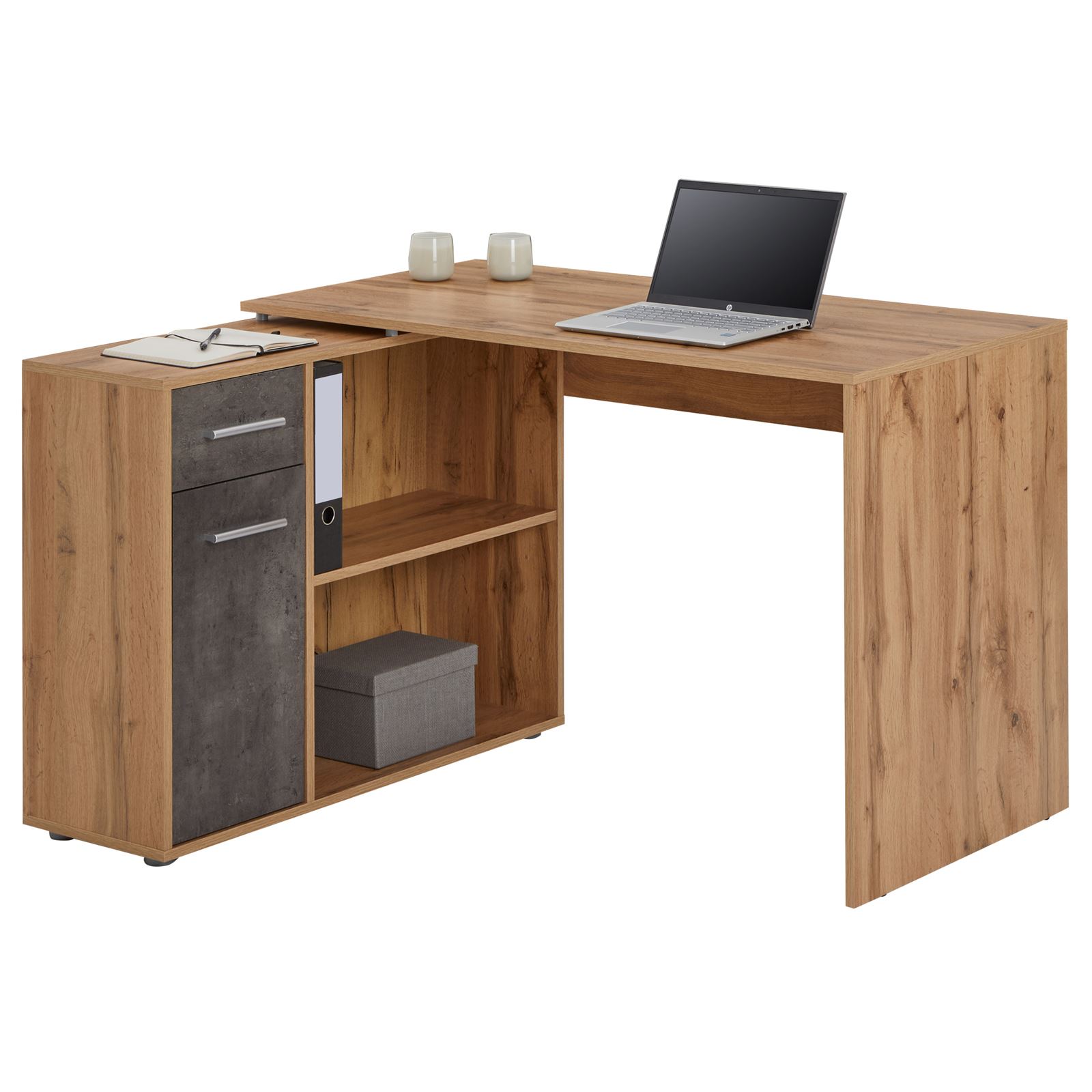 Meuble bureau avec rangement gris anthracite