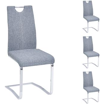 Lot de 4 chaises SABA, en tissu gris