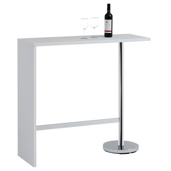 Table haute de bar RICARDO, blanc mat