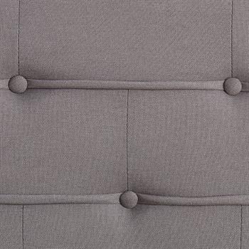 Lit double NIZZA, 160 x 200 cm, capitonné avec sommier, revêtement en tissu gris