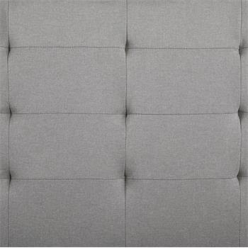 Lit simple REVE, 90 x 190 cm, capitonné avec sommier, revêtement en tissu gris
