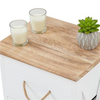 Table de chevet PERUGIA avec 3 tiroirs, en bois blanc