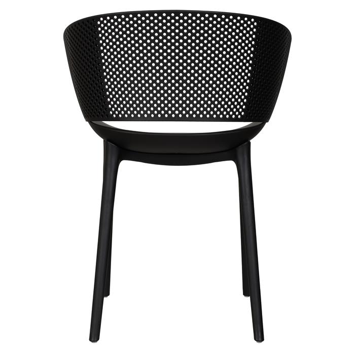 Lot de 4 chaises de jardin OLINDO en plastique noir