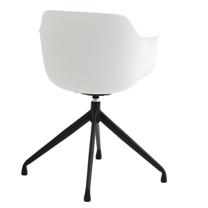 Chaise de salle à manger pivotante IRIDA, en plastique blanc