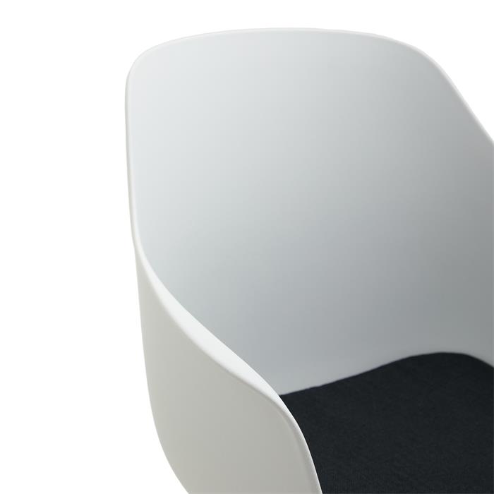 Chaise de salle à manger pivotante IRIDA, en plastique blanc