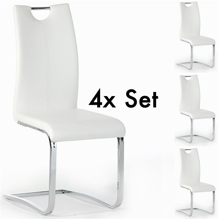 Lot de 4 chaises SABA, en synthétique blanc