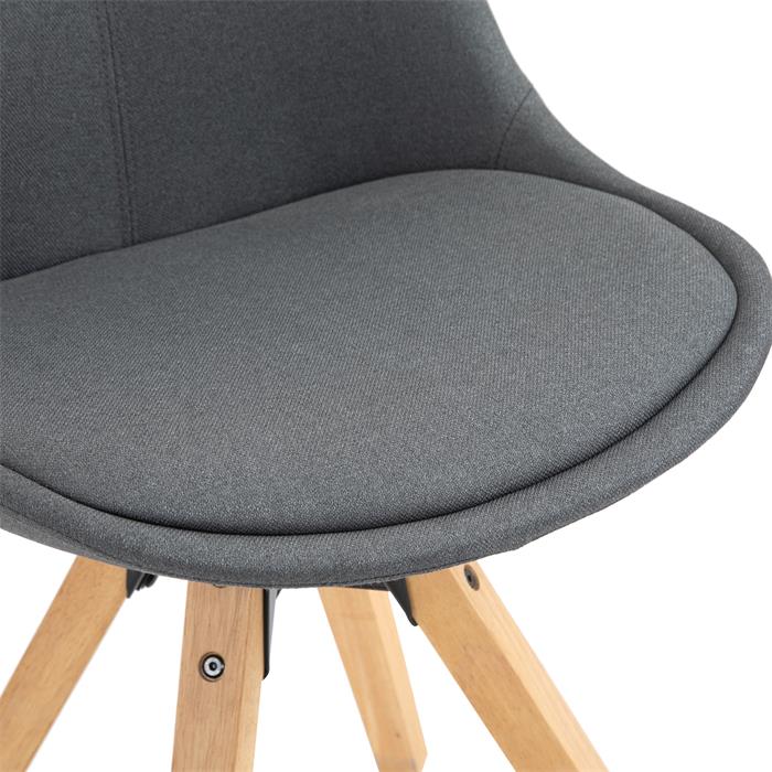 Lot de 2 chaises scandinaves ISIDRO pivotante, en tissu gris