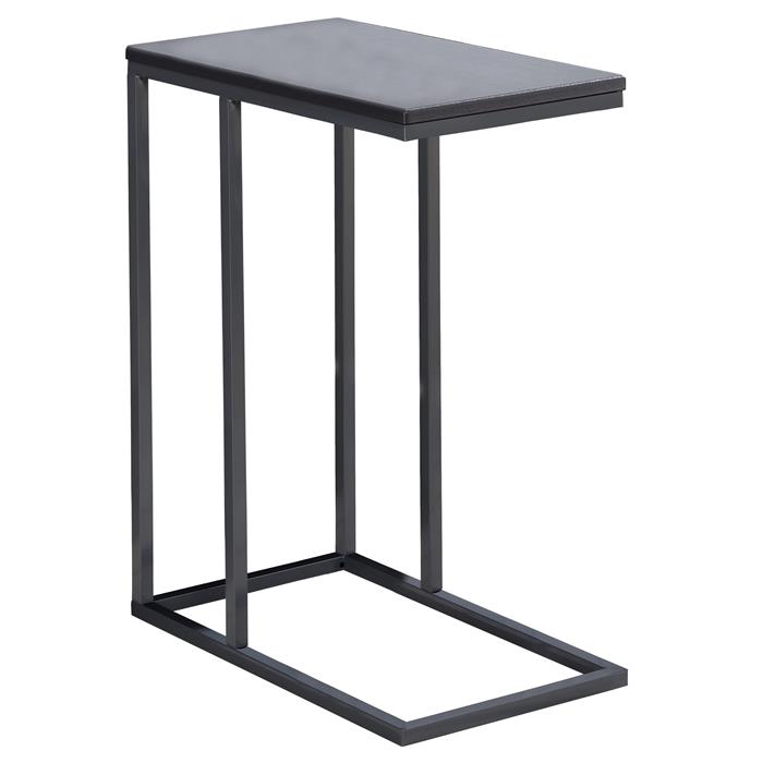 Table d'appoint rectangulaire DEBORA, en métal gris et décor gris mat
