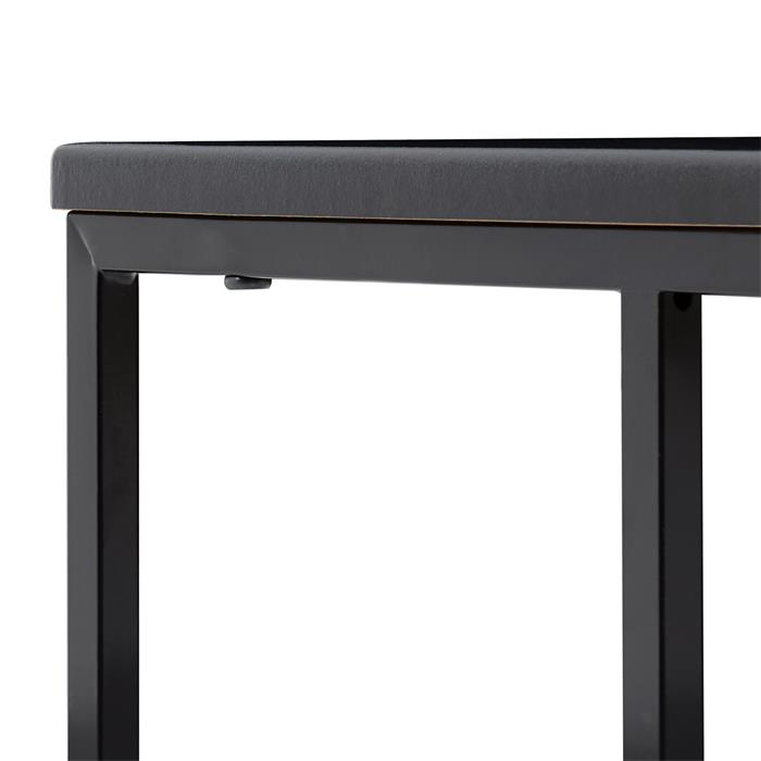 Table d'appoint rectangulaire VITORIO en métal et MDF de coloris noir