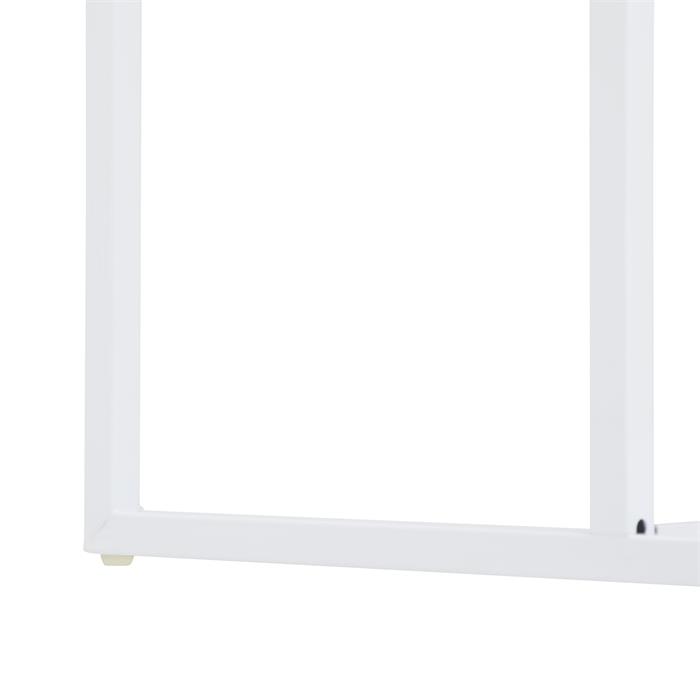 Table d'appoint rectangulaire VITORIO en métal blanc et plateau en MDF blanc