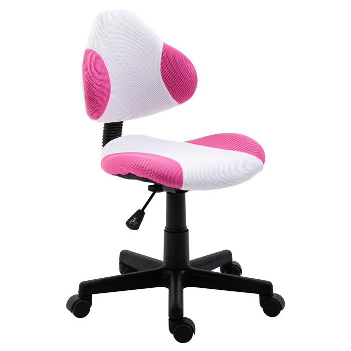 Chaise de bureau pour enfant OSAKA, blanc/rose