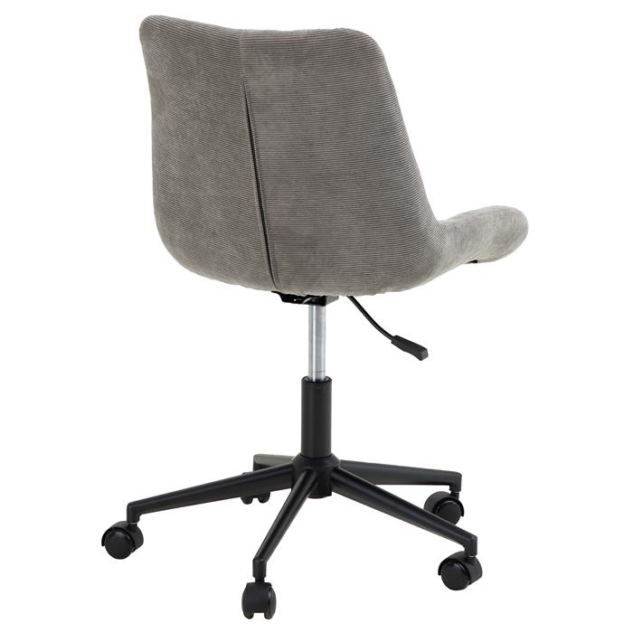 Chaise de bureau VASILO en velours côtelé gris