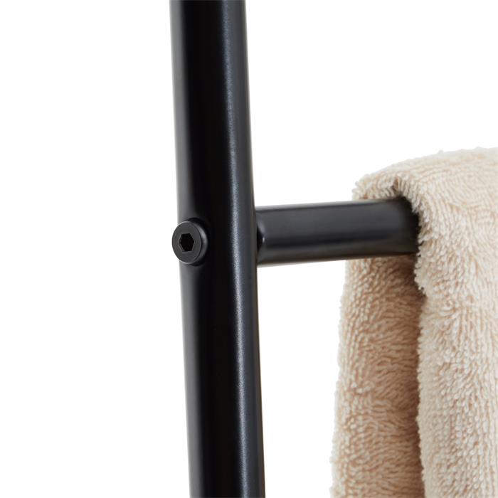 Echelle CASTEL porte-serviettes avec 5 barreaux, en métal laqué noir