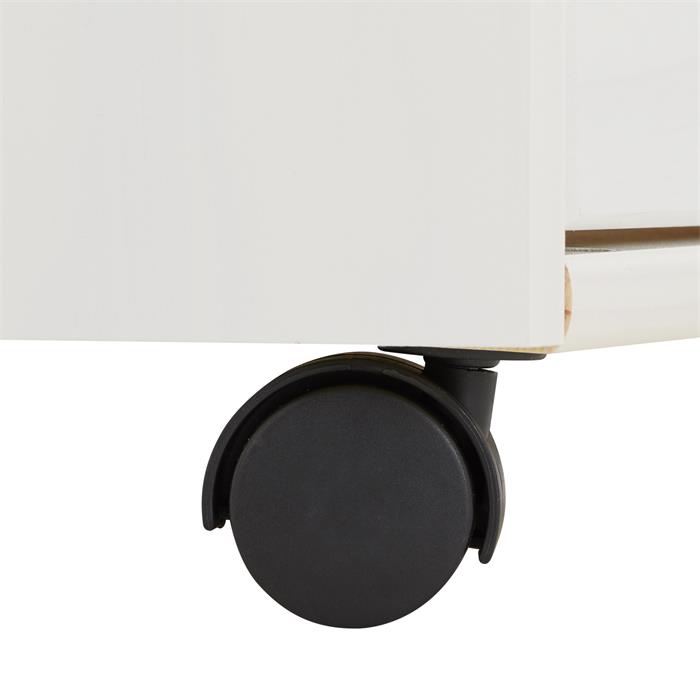 Caisson de bureau sur roulettes LAGOS, avec 5 tiroirs lasuré blanc
