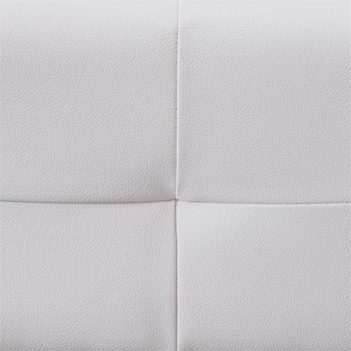 Lit double futon GOMERA, 160 x 200 cm, avec sommier, revêtement synthétique blanc