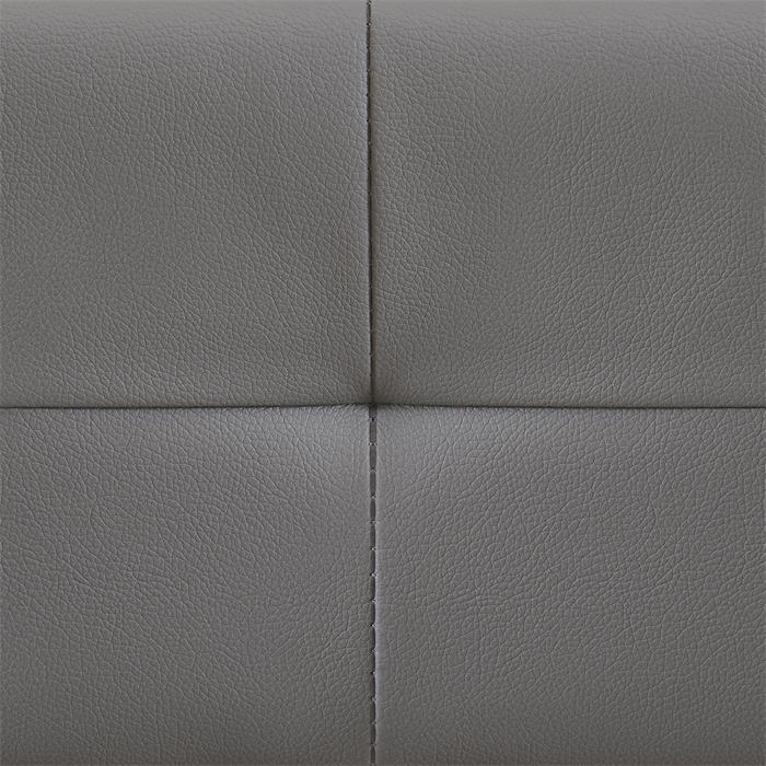 Lit double futon GOMERA, 160 x 200 cm, avec sommier, revêtement synthétique gris