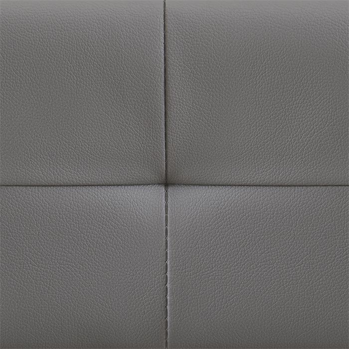 Lit double futon GOMERA, 180 x 200 cm avec sommier, revêtement synthétique gris