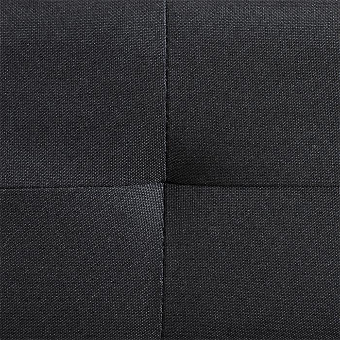 Lit double futon CORSE, 160 x 200 cm, avec sommier, revêtement en tissu noir