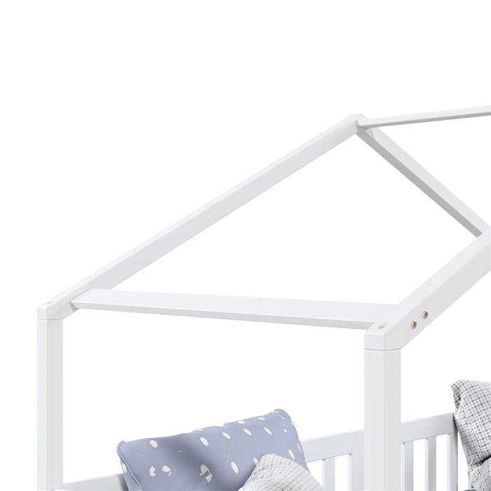 Lit cabane ELEA avec tiroirs, 90 x 200 cm en pin massif lasuré blanc