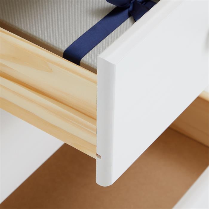 Table de chevet RONDO en pin massif lasuré blanc