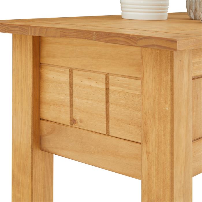 Table console CANCUN avec 2 tiroirs, en pin massif finition teintée/cirée