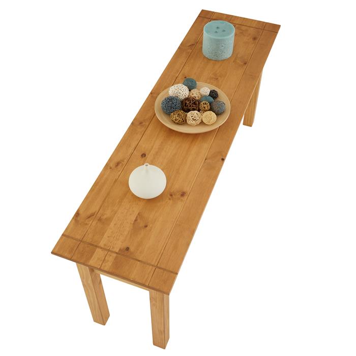 Table console CANCUN avec 3 tiroirs, en pin massif finition teintée/cirée