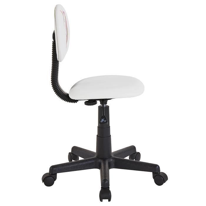 Chaise de bureau pour enfant UNICORN, revêtement synthétique blanc avec motif licorne
