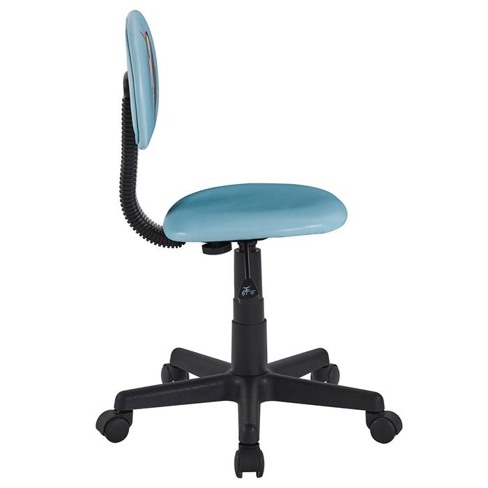 Chaise de bureau pour enfant UNICORN, revêtement synthétique bleu clair avec motif licorne