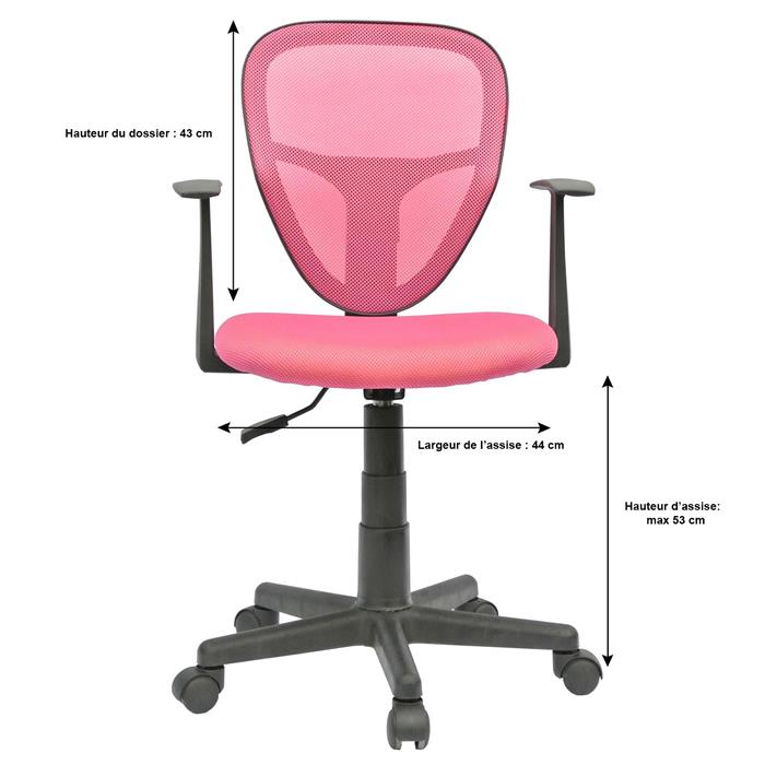 Chaise de bureau pour enfant STUDIO, rose