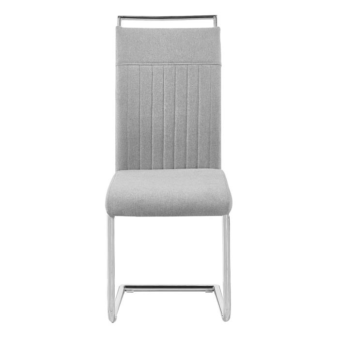 Lot de 4 chaises ERICA, en tissu gris clair