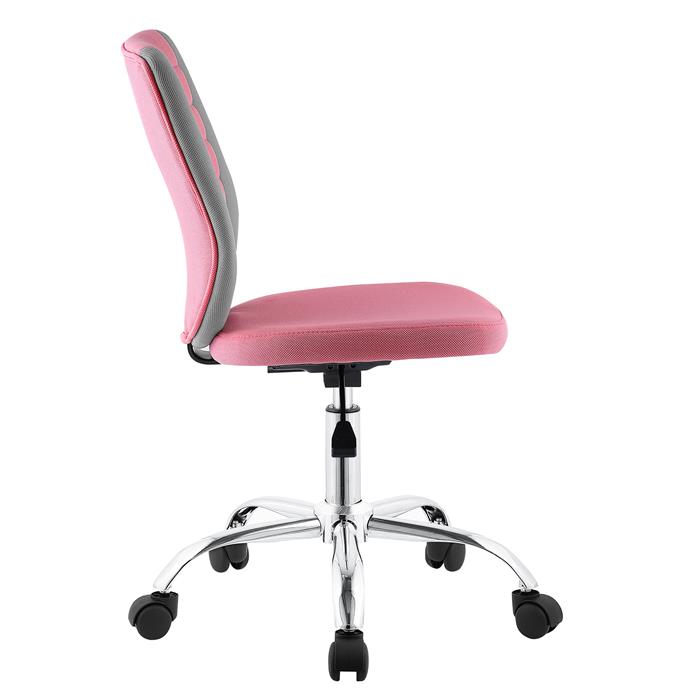 Chaise de bureau enfant FUTURE, en maille bicolore rose/gris
