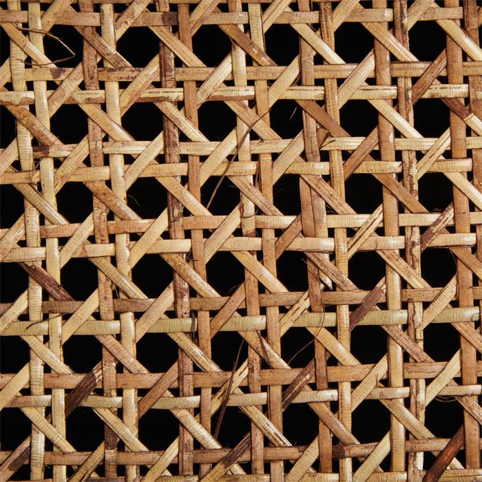 Chiffonnier SEETA avec 4 tiroirs, en bois de paulownia lasuré noir et rotin