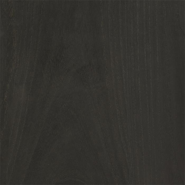 Table de chevet WAMAN 2 tiroirs, en bois de paulownia lasuré noir