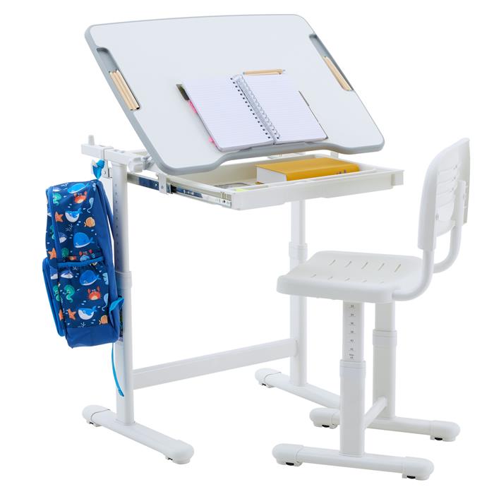 Ensemble bureau et chaise pour enfant TUTTO de coloris blanc