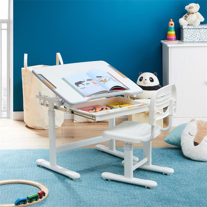 Ensemble bureau et chaise pour enfant TUTTO de coloris blanc