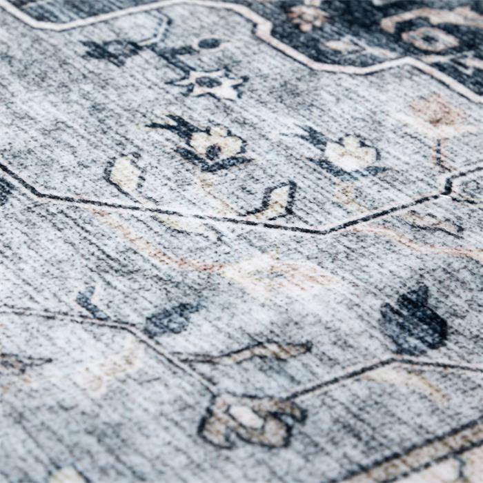 Tapis TRADITIONAL rectangulaire 160x230 cm, motifs vintage traditionnel, en polyester gris clair