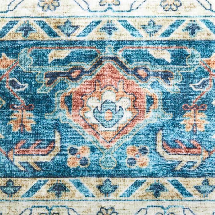 Tapis TRADITIONAL rectangulaire 160x230 cm, motifs vintage traditionnel, en polyester bleu