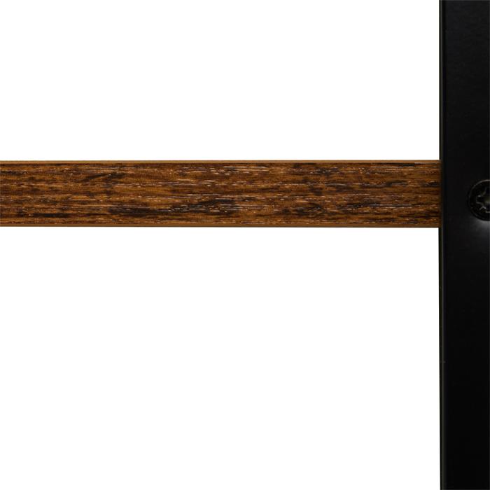 Bureau en métal TAVIRA avec plateau en fibres de bois couleur brun rustique