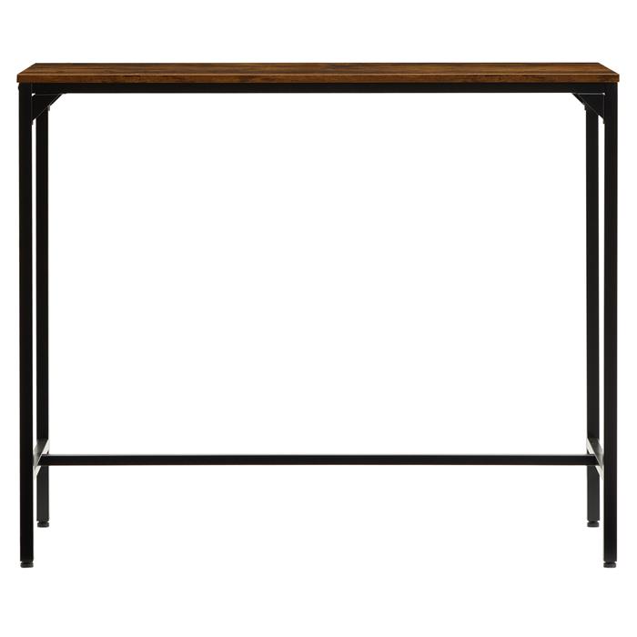 Table haute de bar BRAGA en métal avec plateau en fibres de bois couleur brun rustique