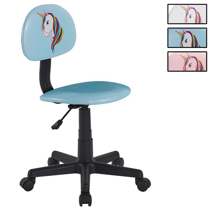 Chaise de bureau pour enfant UNICORN, revêtement synthétique avec motif licorne